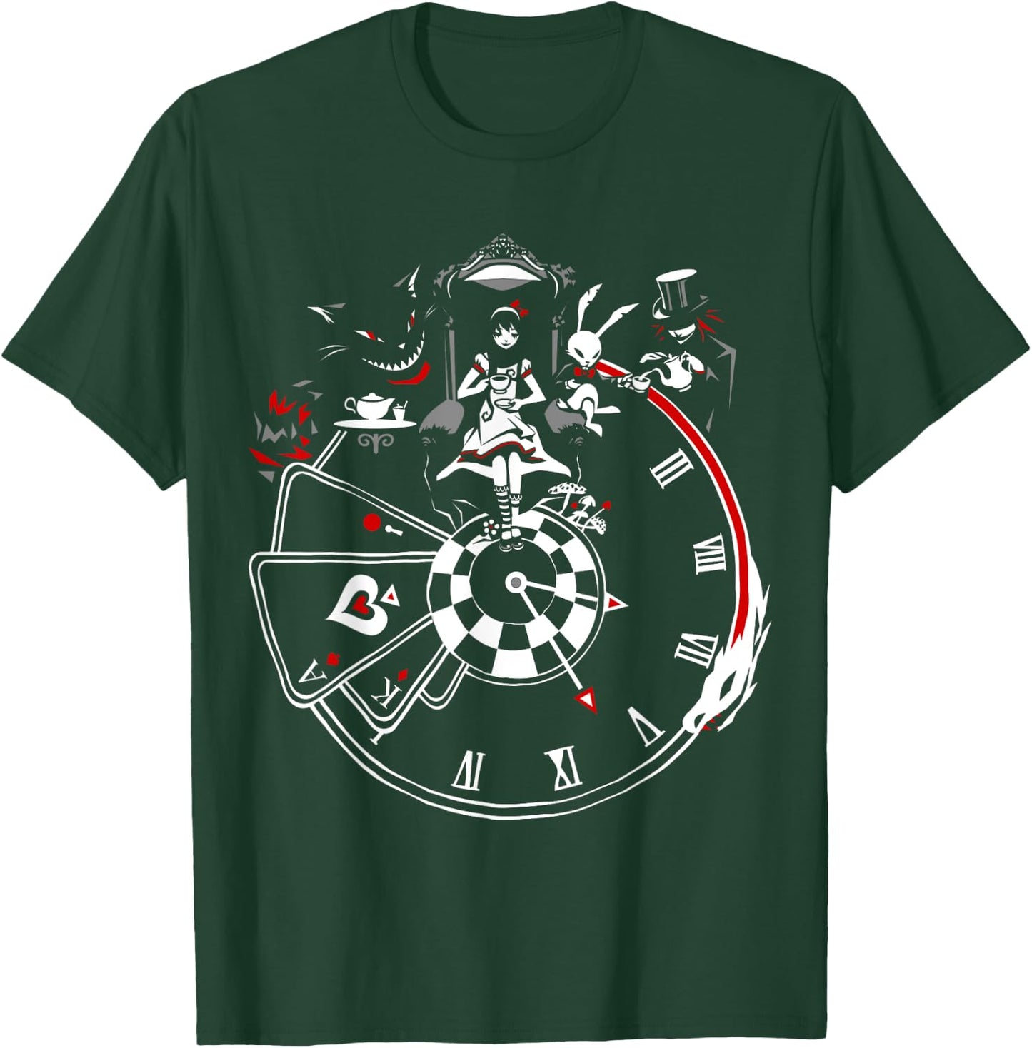 VampireFreaks Alice In Wonderland Clock T-Shirt - T-Shirt | Forest