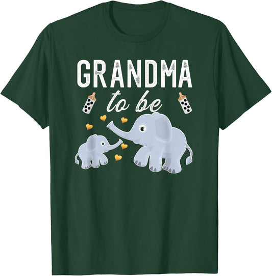 Grandma to Be Elephant Baby Shower Grandma Cute T-Shirt - T-Shirt | Forest