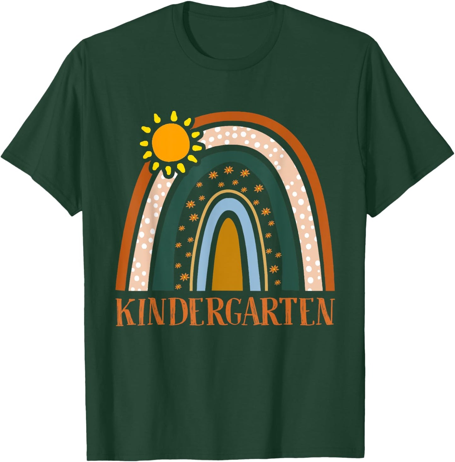 Kindergarten Teacher Students Rainbow Back School Cute Gift T-Shirt - T-Shirt | Forest