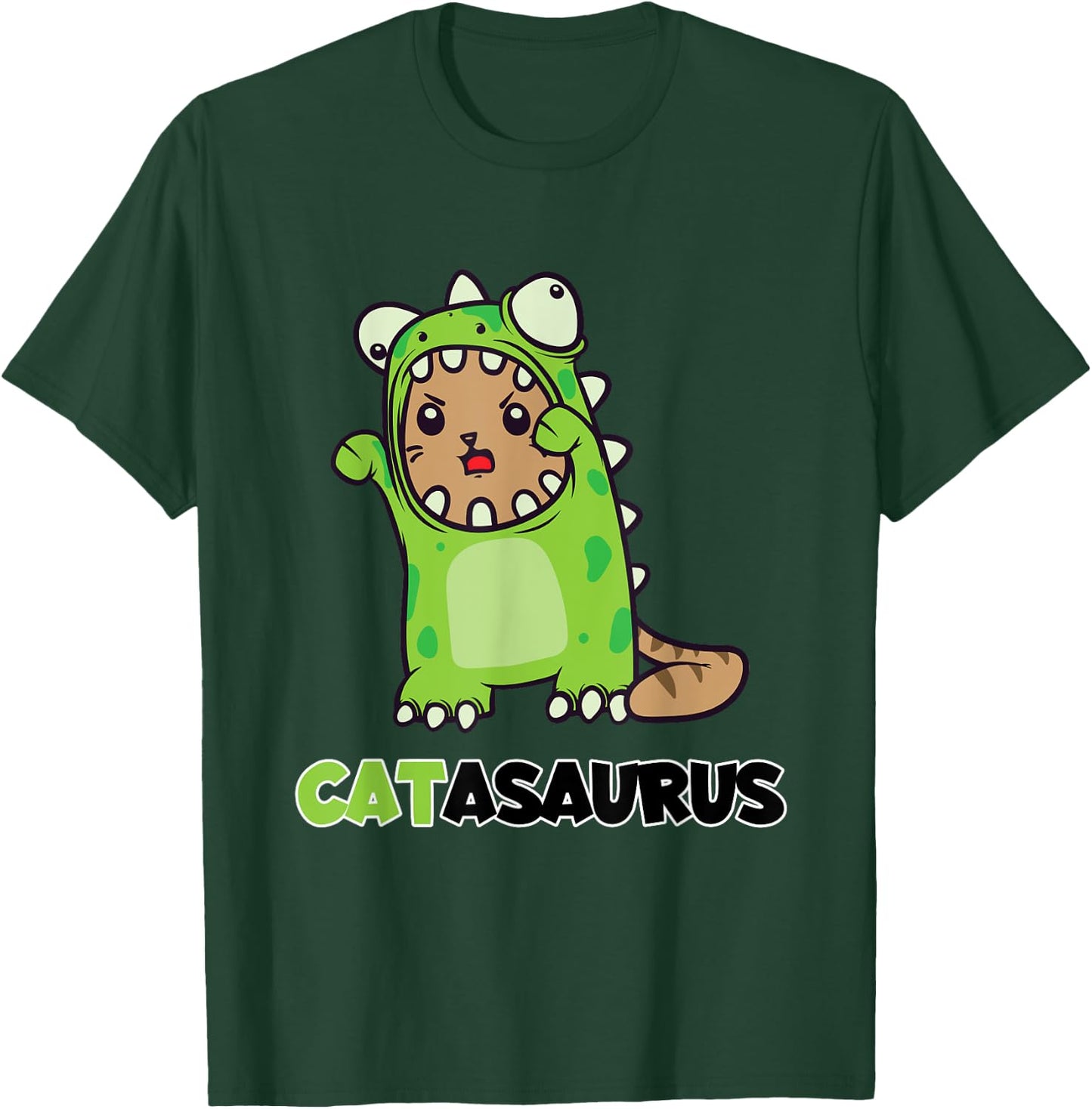 Funny Catasaurus Cat Dino Costume Dinosaur Gift T-Shirt - T-Shirt | Forest