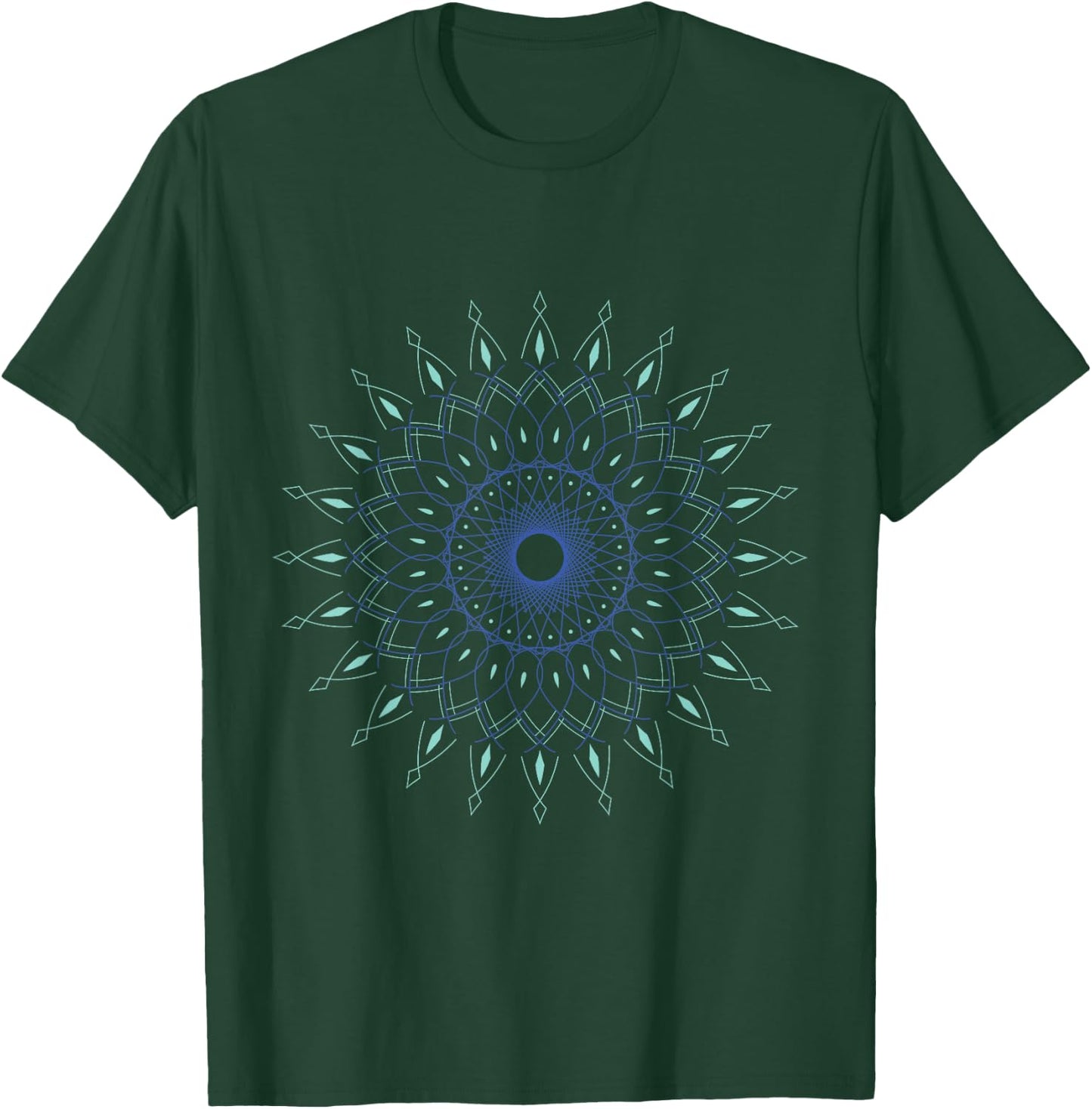 Spiritual Yoga Sacred Geometry Hindu Pilates Yogi Mandala T-Shirt - T-Shirt | Forest