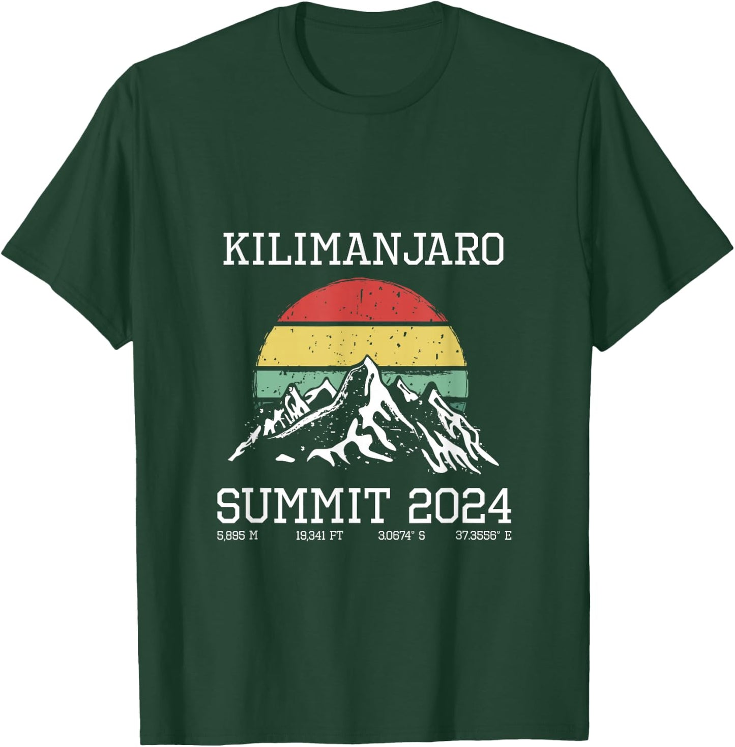 Climbed Kilimanjaro Summit 2024 Hike Tanzania Hiking Retro T-Shirt - T-Shirt | Forest