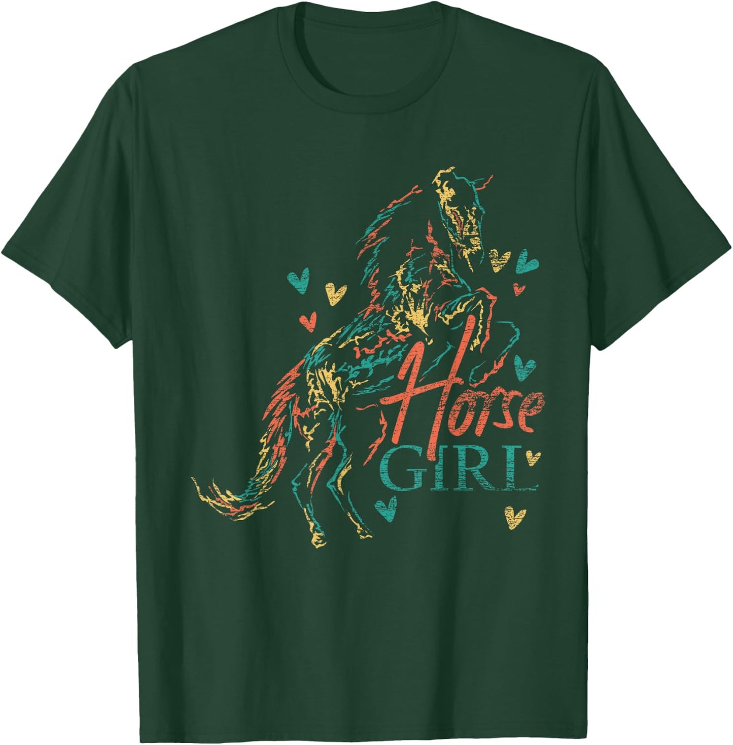 Horseback Rider Horse Girl Equestrian Women Girls Horse T-Shirt - T-Shirt | Forest