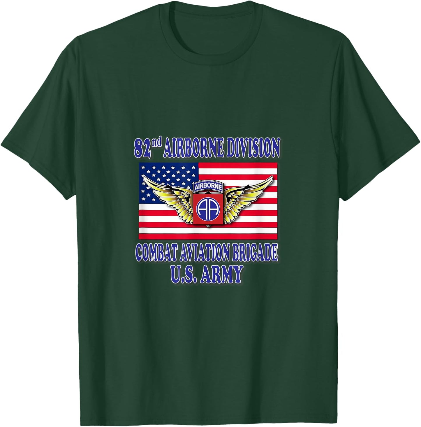 82nd Airborne Combat Aviation Brigade (Front Design) T-Shirt - T-Shirt | Forest