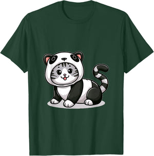 Cat in a Panda Costume T-Shirt - T-Shirt | Forest