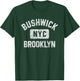 Bushwick Brooklyn NYC Gym Style Distressed White Print T-Shirt - T-Shirt | Forest