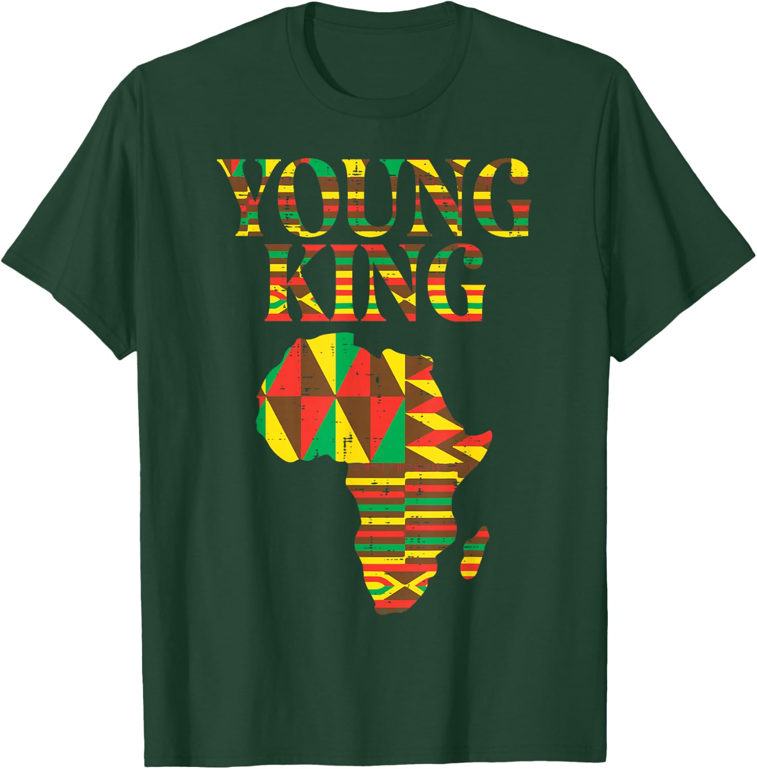 Black History Young King African Map Boys Kids Youth Men T-Shirt - T-Shirt | Forest
