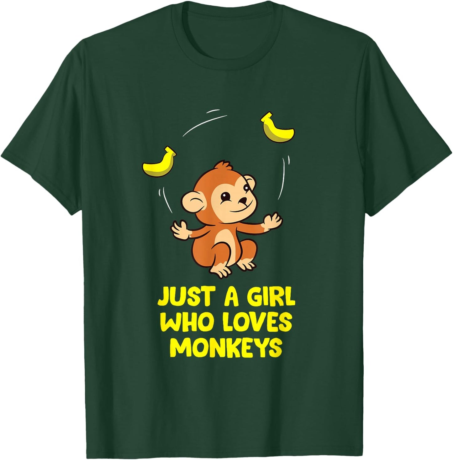 Monkey Lover Gift Just a Girl Who Loves Monkeys T-Shirt - T-Shirt | Forest
