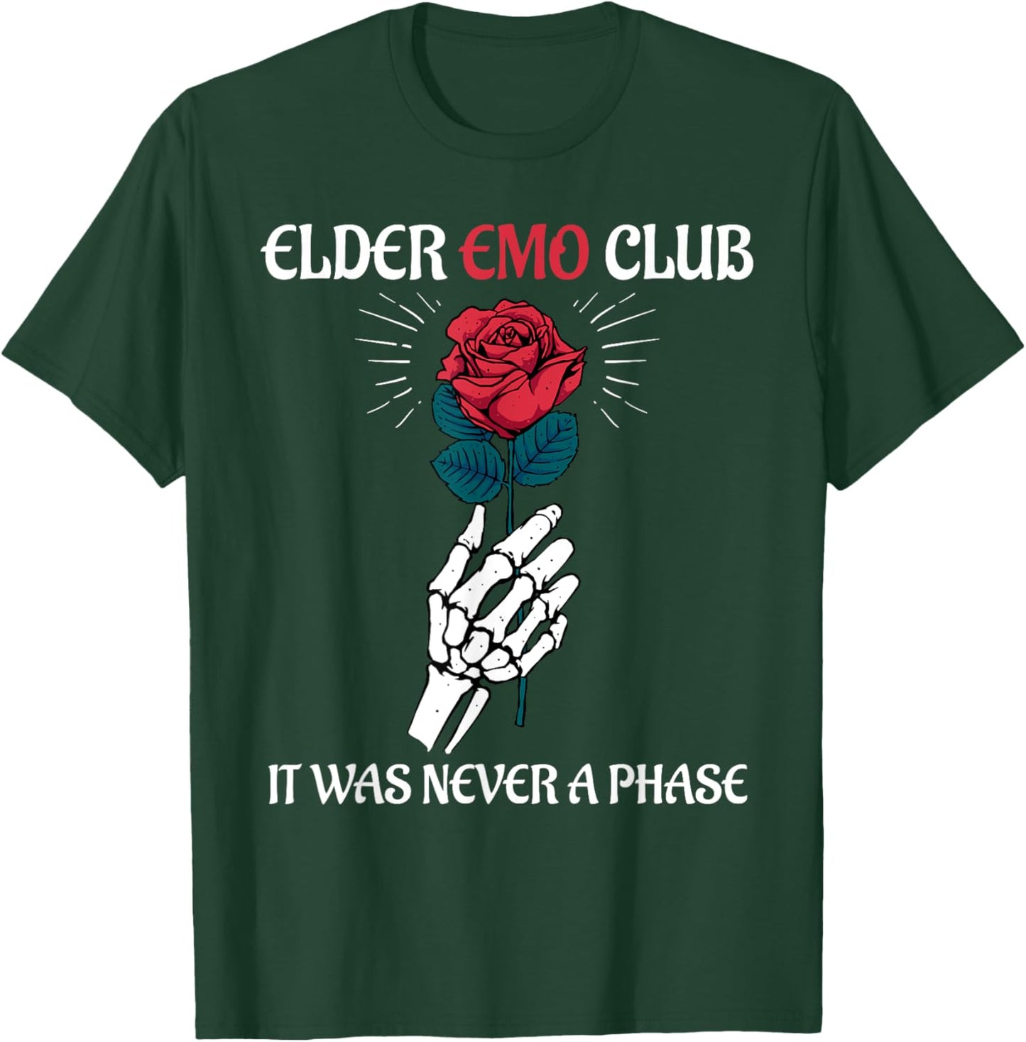 Elder Emo Club It Was Never A Phase Funny Emo Goth Punk T-Shirt - T-Shirt | Forest