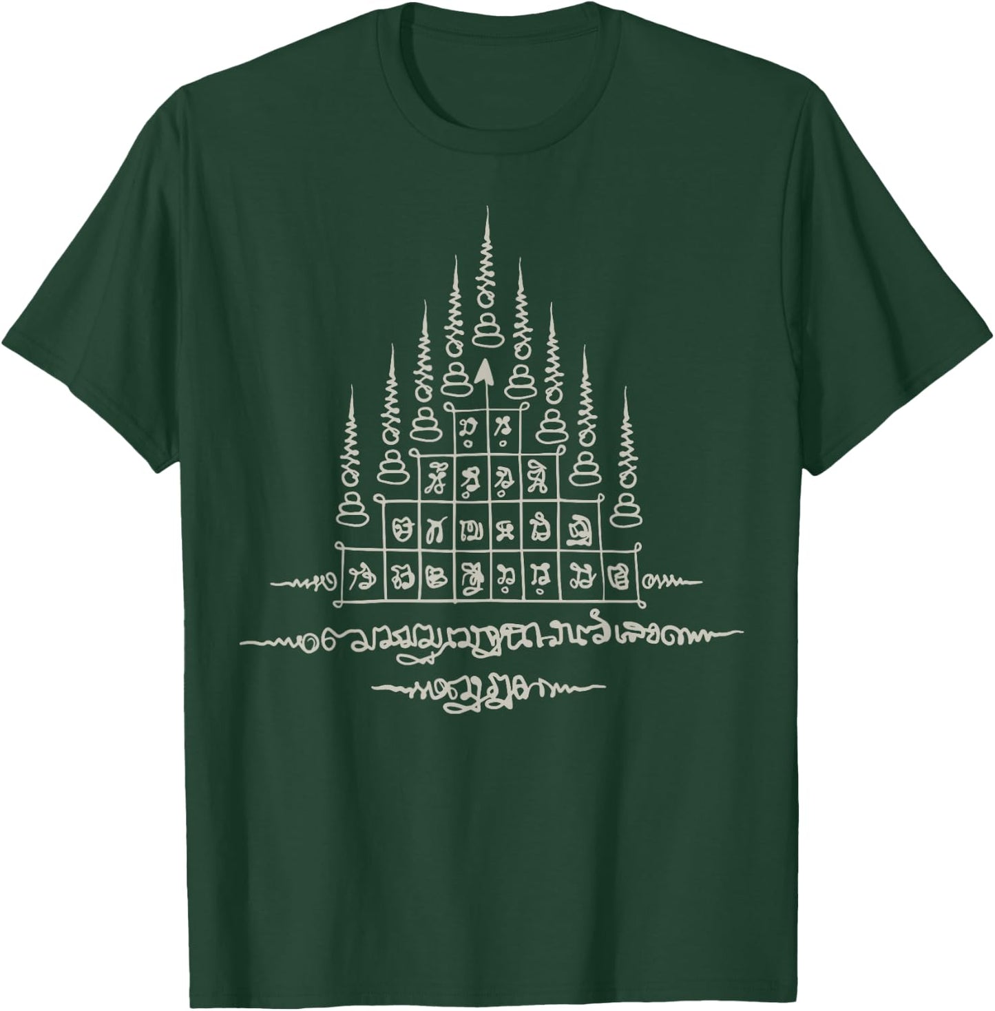 Sak Yant Thai Tattoo Gao Yord 9 Tips Master Yant Gift T-Shirt - T-Shirt | Forest