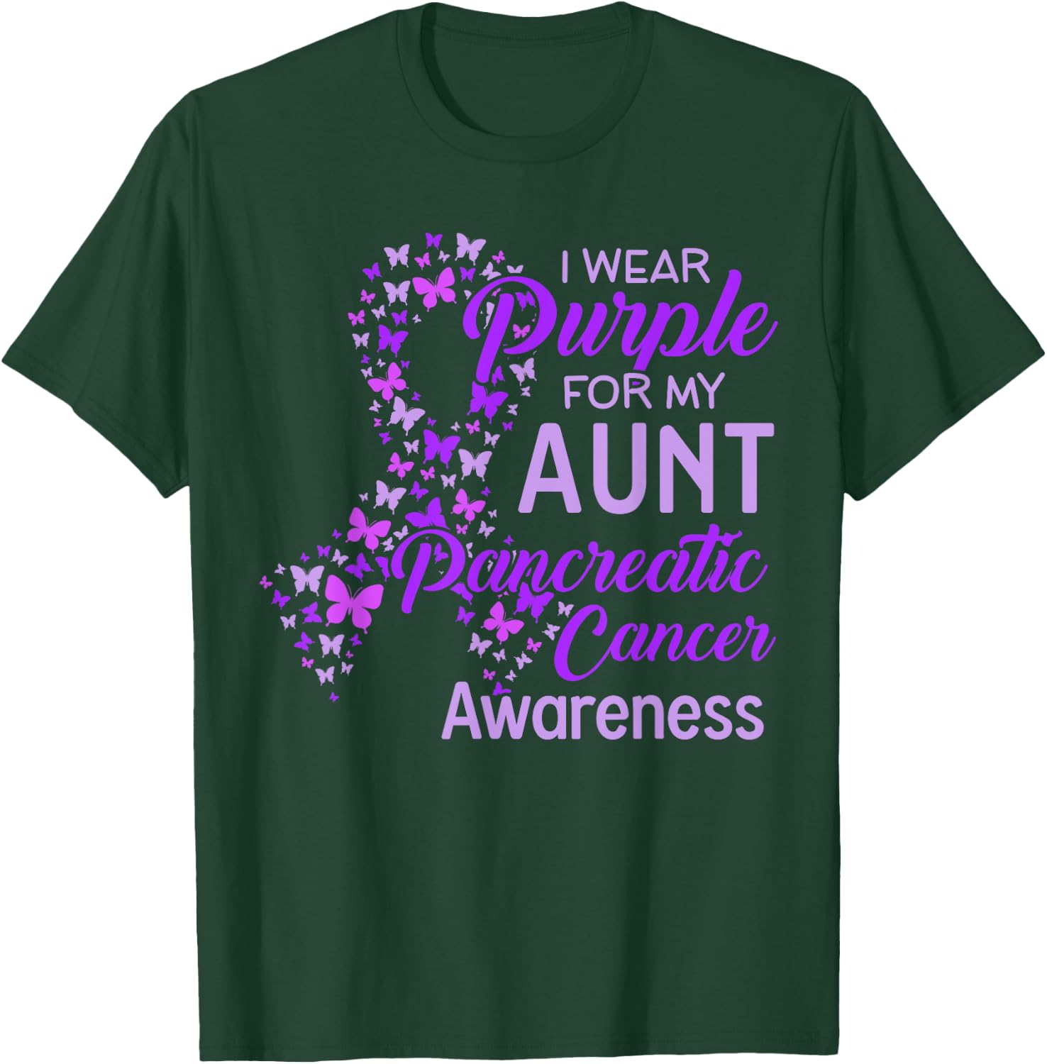 I wear Purple for my Aunt Pancreatic Cancer T-Shirt - T-Shirt | Forest