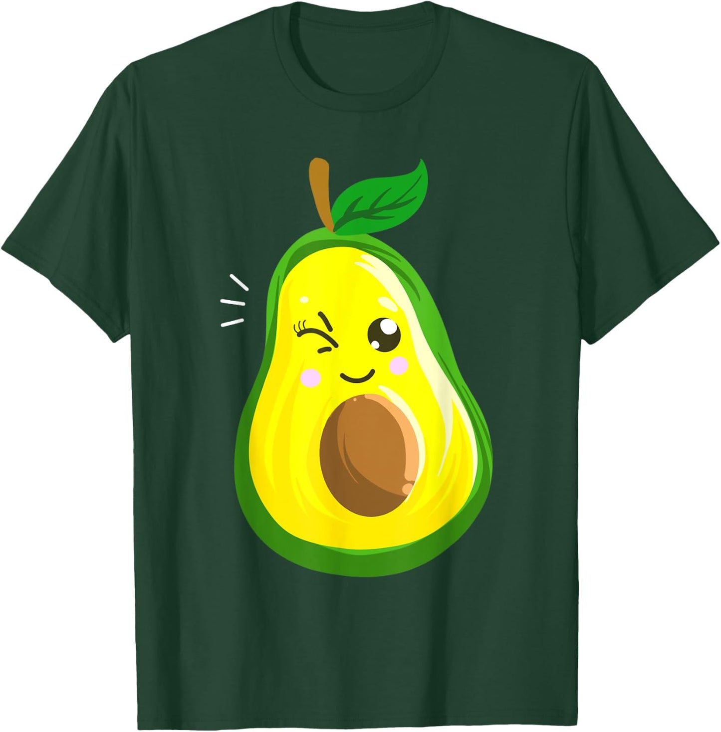 Cute Avocado Gift Kids Men Women Funny Winking Fruit T-Shirt - T-Shirt | Forest