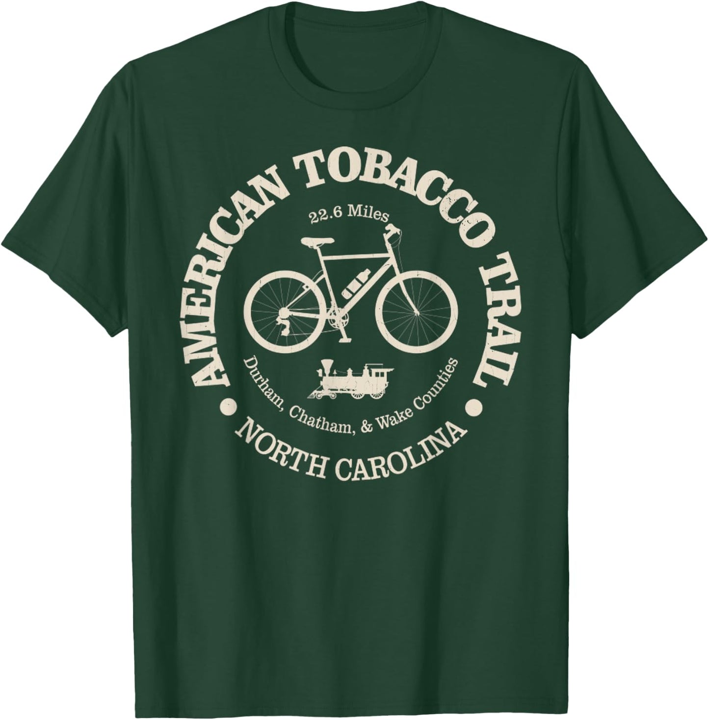 American Tobacco Trail, North Carolina Vintage Bike Trail T-Shirt - T-Shirt | Forest