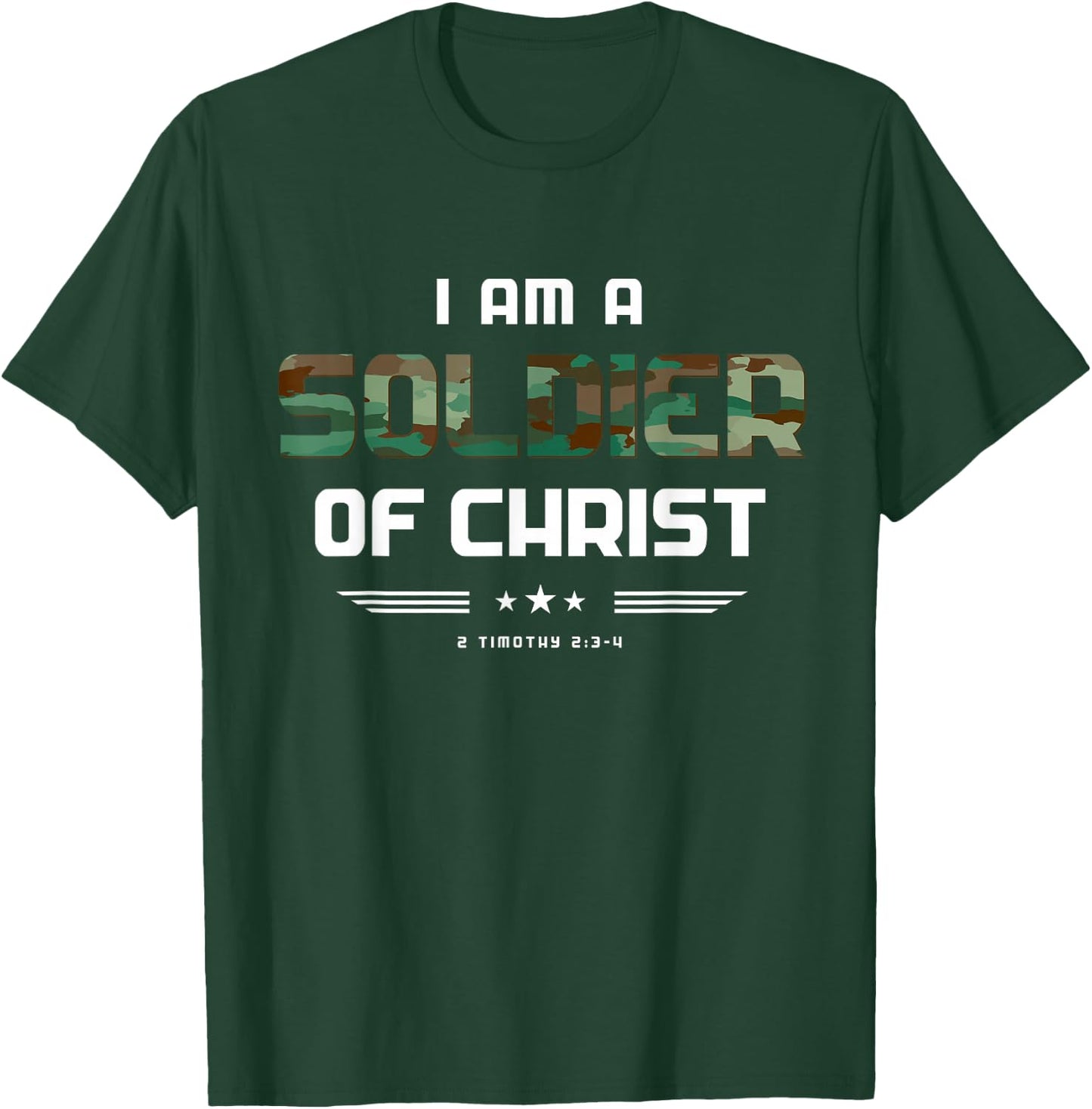 Christian gifts religious Bible verse Soldier of Christ T-Shirt - T-Shirt | Forest