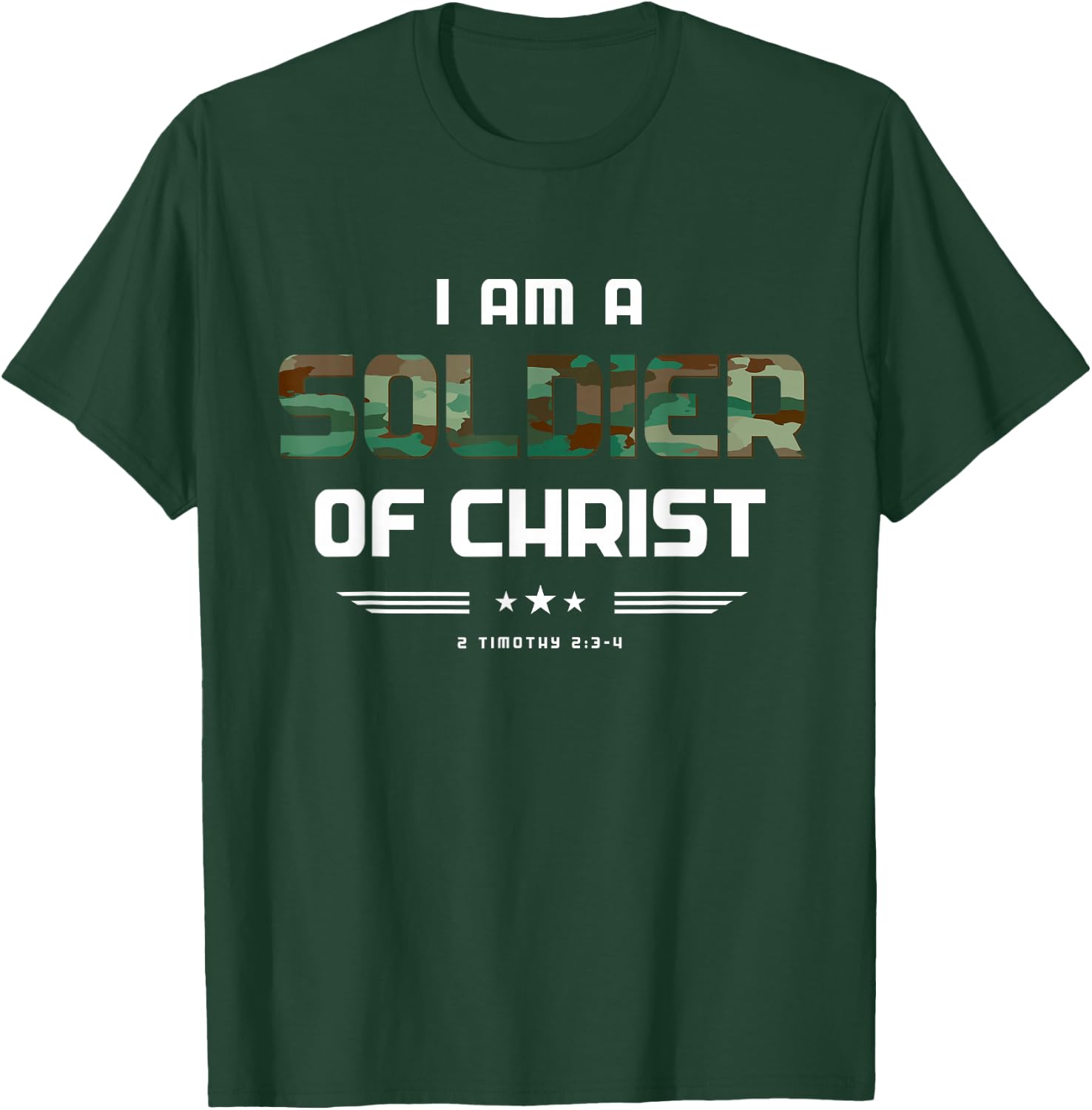 Christian gifts religious Bible verse Soldier of Christ T-Shirt - T-Shirt | Forest