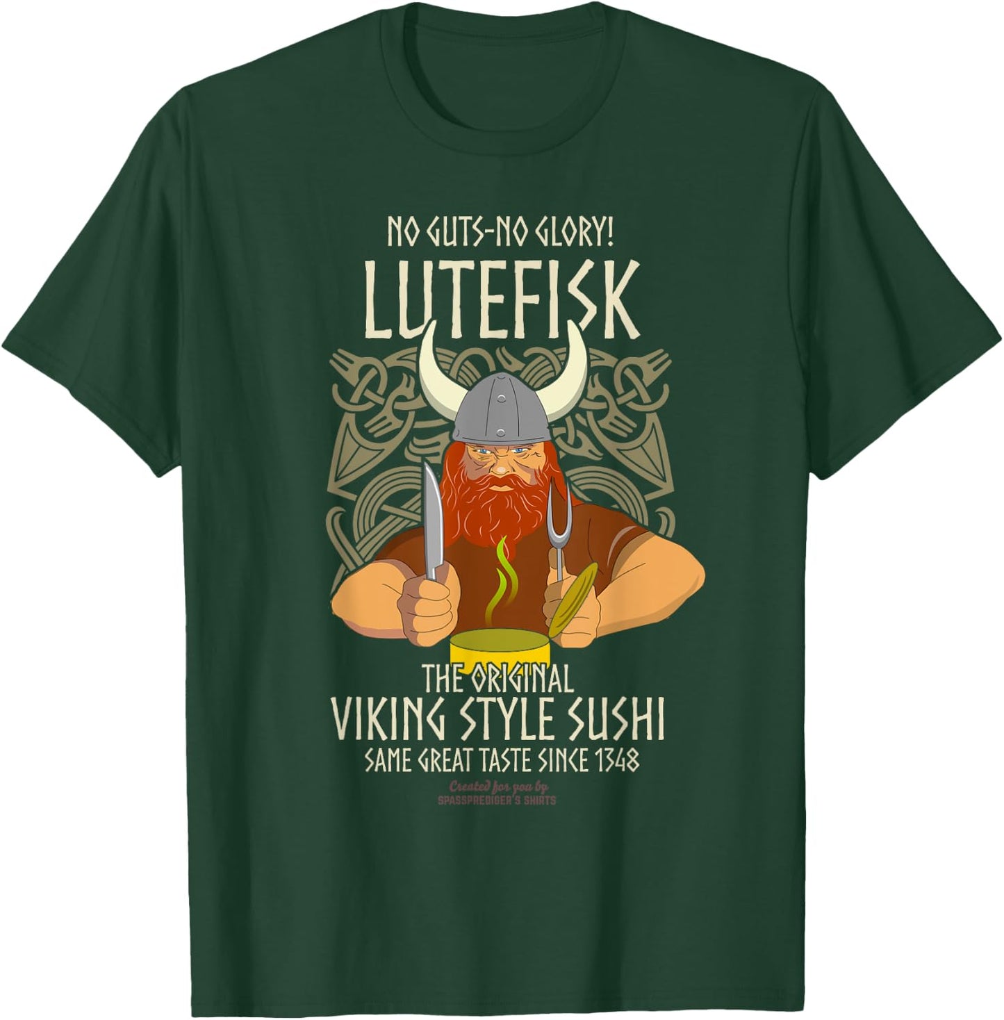 Lutefisk Christmas Fish Original Viking Sushi Funny Lutefisk T-Shirt - T-Shirt | Forest