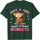 Just A Girl Who Loves Monkeys Monkey T-Shirt - T-Shirt | Forest