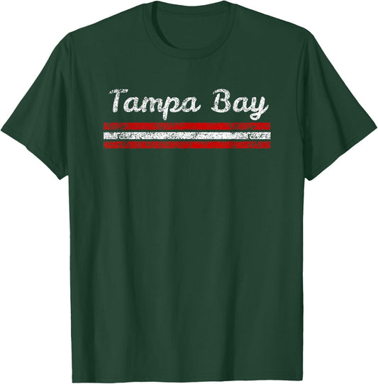 Tampa Bay Florida Retro Vintage Weathered Throwback T-Shirt - T-Shirt | Forest