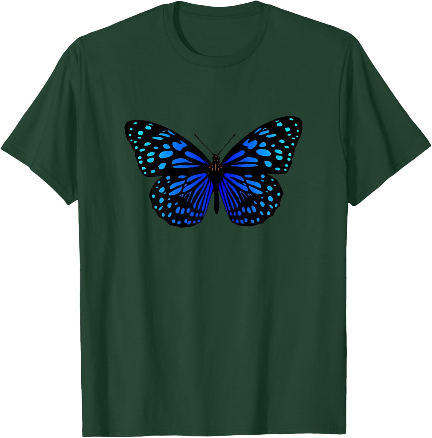 Butterfly Blue and Black T-Shirt - T-Shirt | Forest
