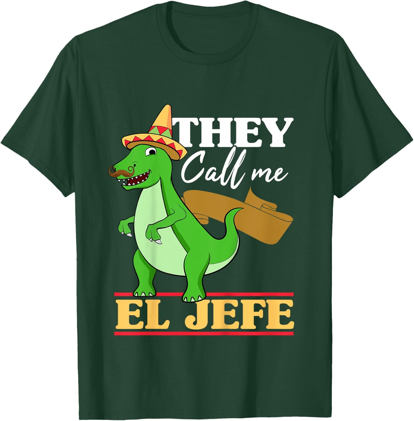 Kids They Call Me El Jefe Cinco De Mayo Dinosaurio Toddler Boy T-Shirt - T-Shirt | Forest