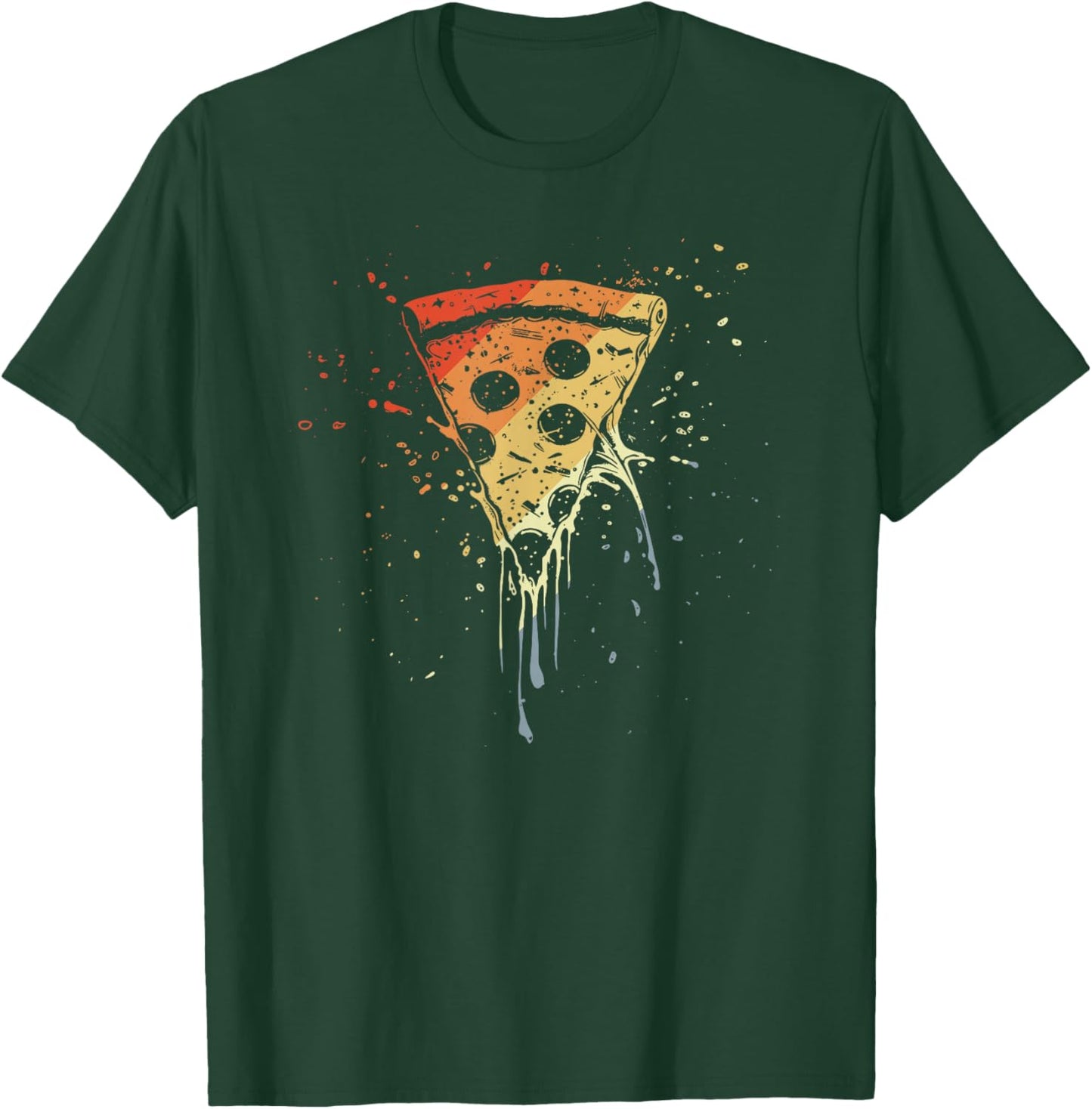 Vintage Pizza Slice Sketch Pizzeria T-Shirt - T-Shirt | Forest