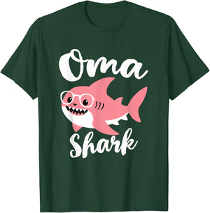 Oma Shark Mother's Day Grandma Funny T-Shirt - T-Shirt | Forest