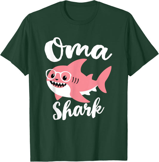 Oma Shark Mother's Day Grandma Funny T-Shirt - T-Shirt | Forest