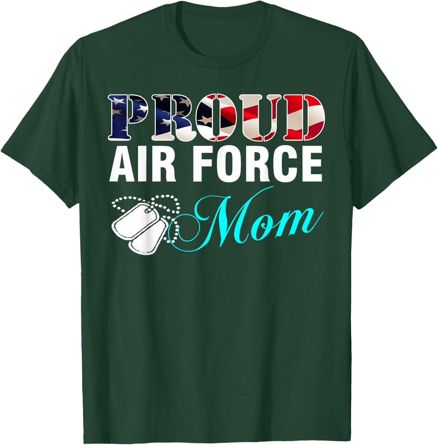 Vintage Proud Air Force Mom With American Flag Gift T-Shirt - T-Shirt | Forest