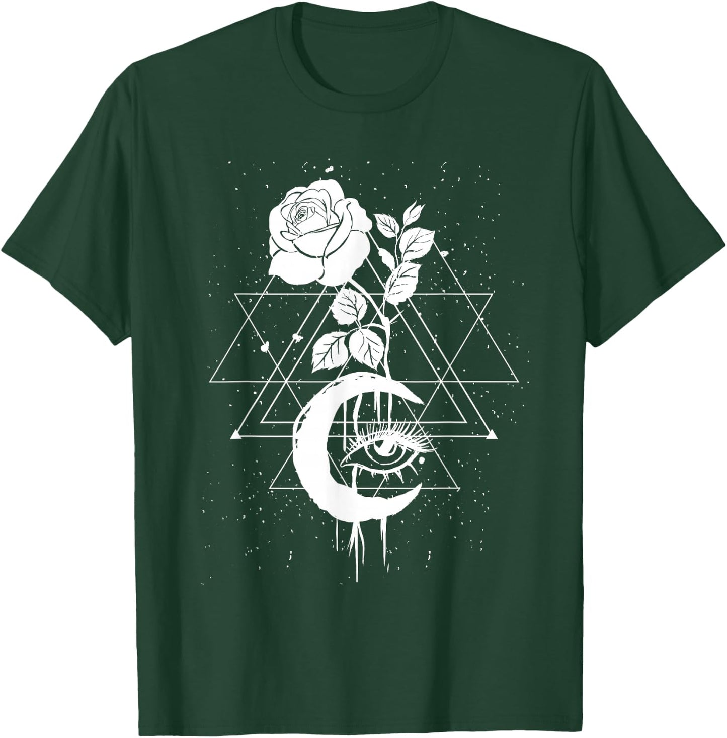 Occult Moon Rose Occultism Witchcraft Moon Rose Goth T-Shirt - T-Shirt | Forest