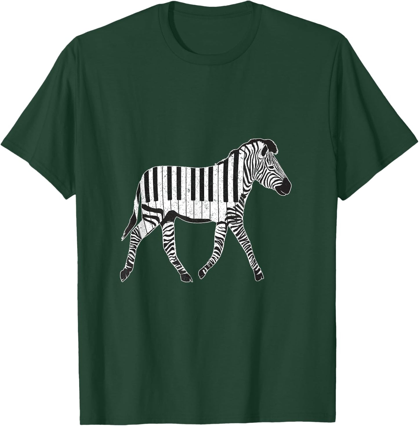 Zebra Horse Piano Sheet Music Keyboard Piano Music Gift T-Shirt - T-Shirt | Forest