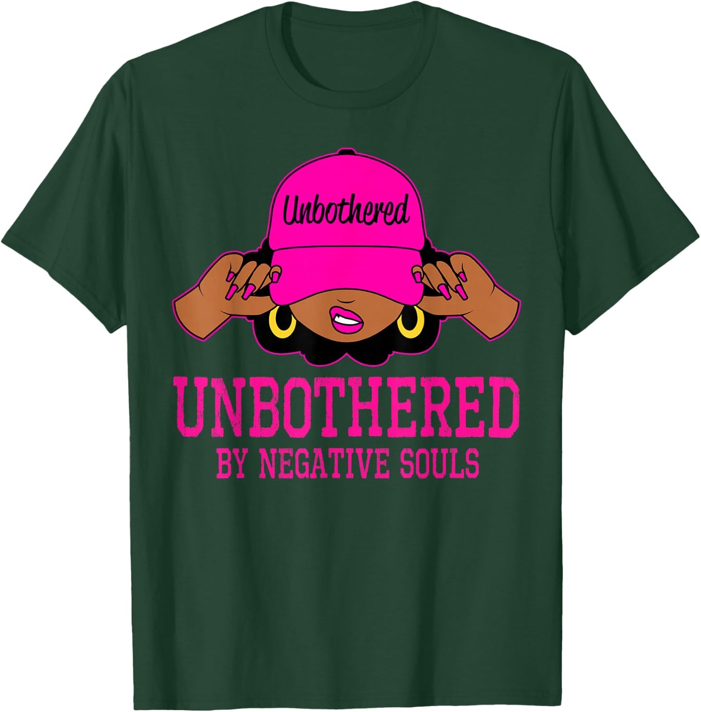 Unbothered Sassy Black Woman African American Afro Queen T-Shirt - T-Shirt | Forest
