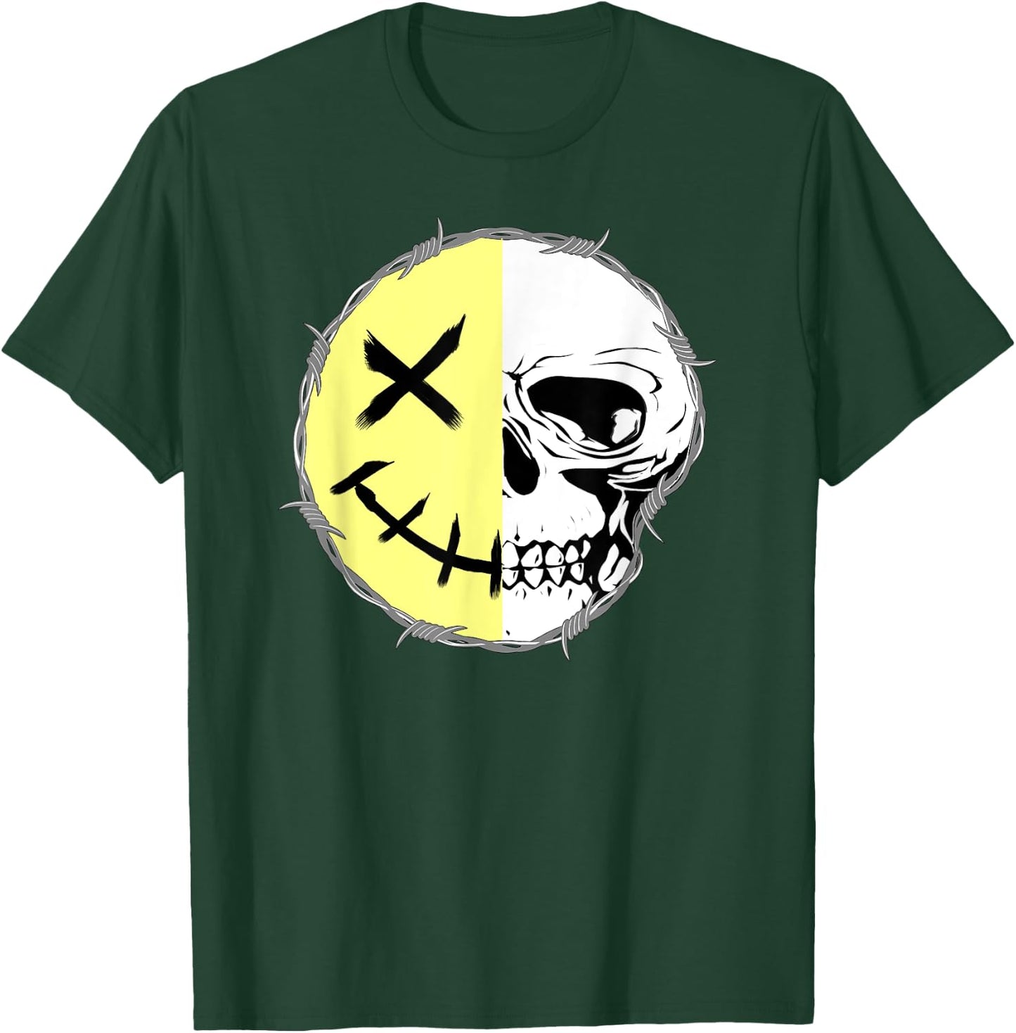 Smile Skull Skeleton Face Skull T-Shirt - T-Shirt | Forest