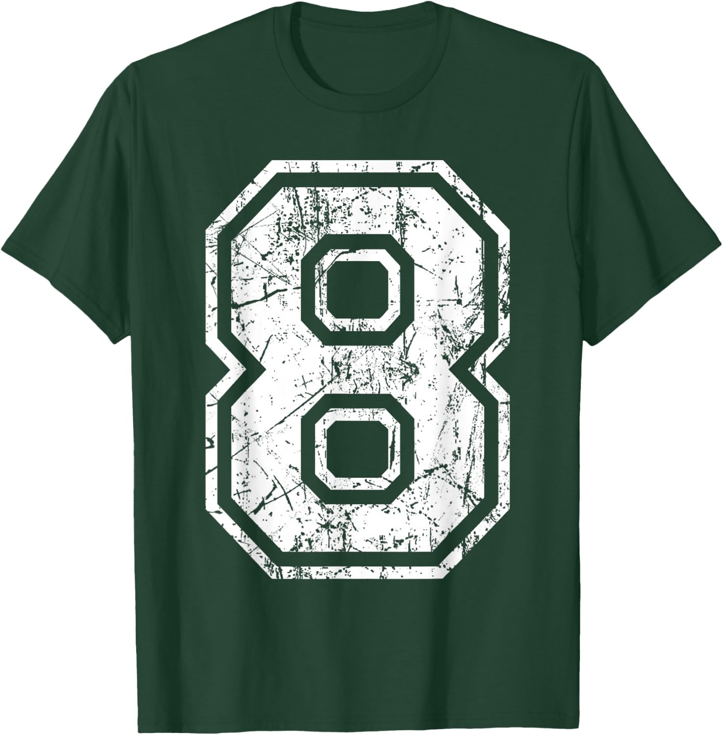 Sports Jersey Grunge Number 8 Fan Team Player Birthday Gift T-Shirt - T-Shirt | Forest