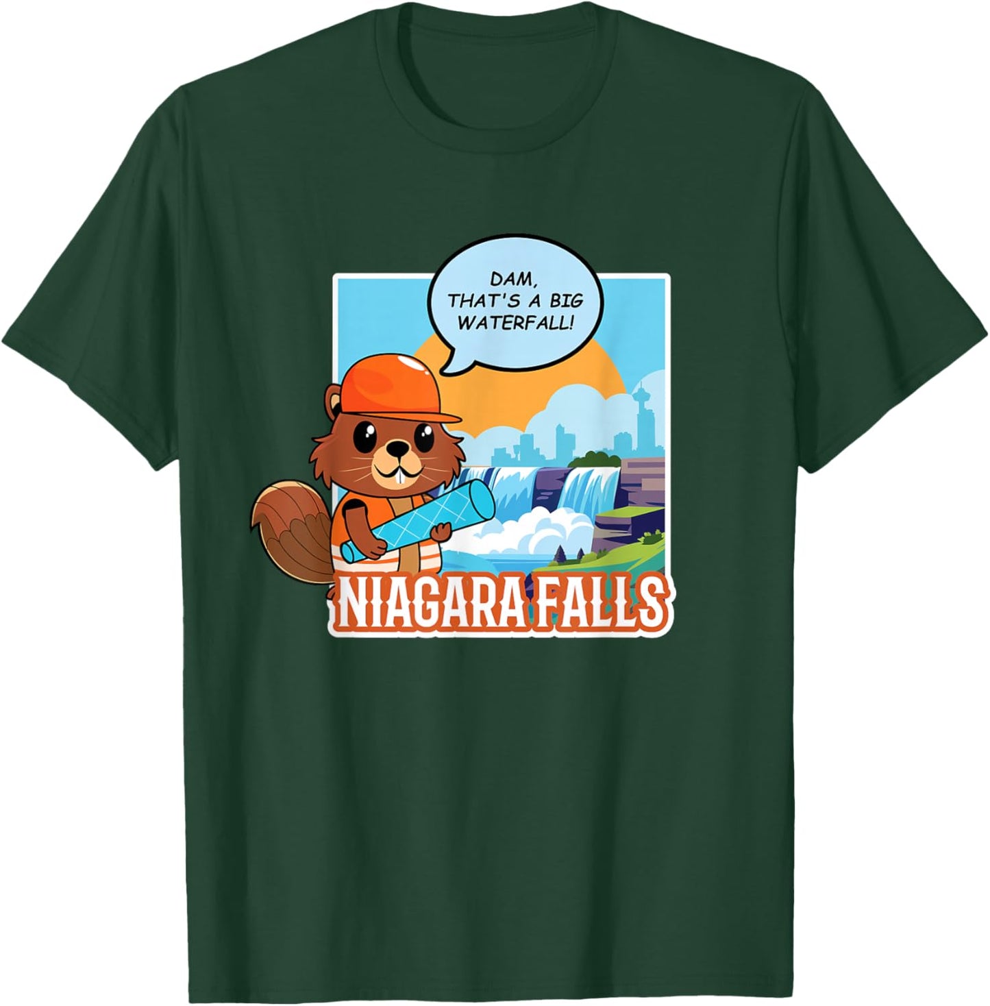 Niagara Falls Canada Souvenir - Canadian Beaver Pun T-Shirt - T-Shirt | Forest