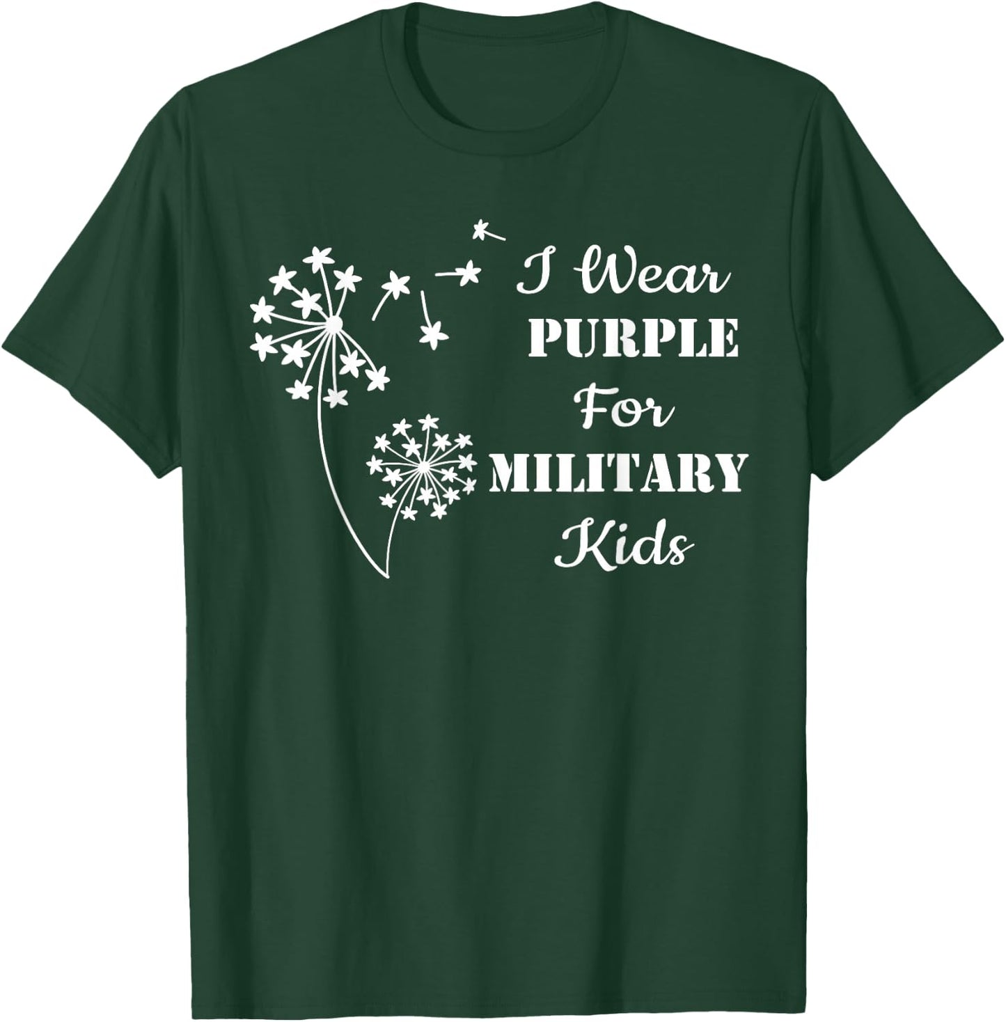 I Wear Purple For Military Kids Month Of The Military Child T-Shirt - T-Shirt | Forest