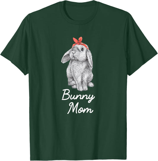 Lop Eared Bunny Rabbit Mom Drawing T-Shirt - T-Shirt | Forest