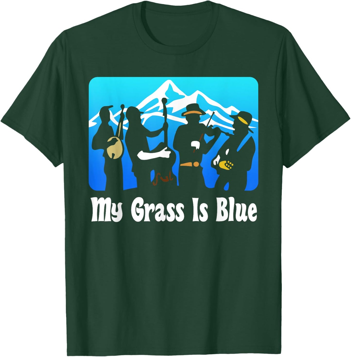 My Grass Is Blue Gift, Bluegrass Gift, Music Gesch T-Shirt - T-Shirt | Forest