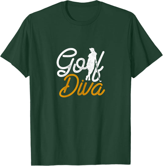 Golf Diva Girl Golfer T-Shirt - T-Shirt | Forest