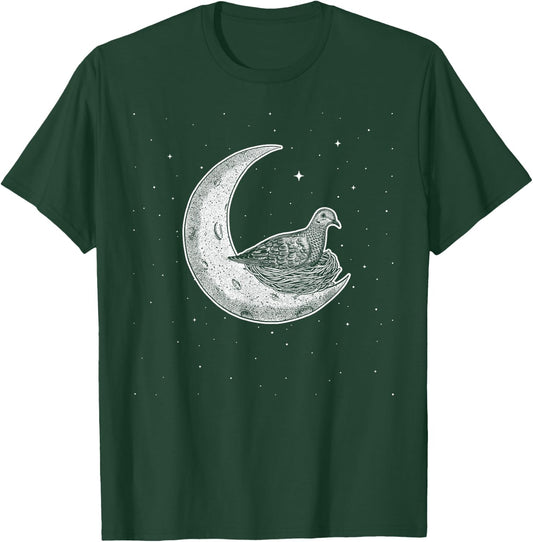 Mourning Dove in Crescent Moon T-Shirt - T-Shirt | Forest