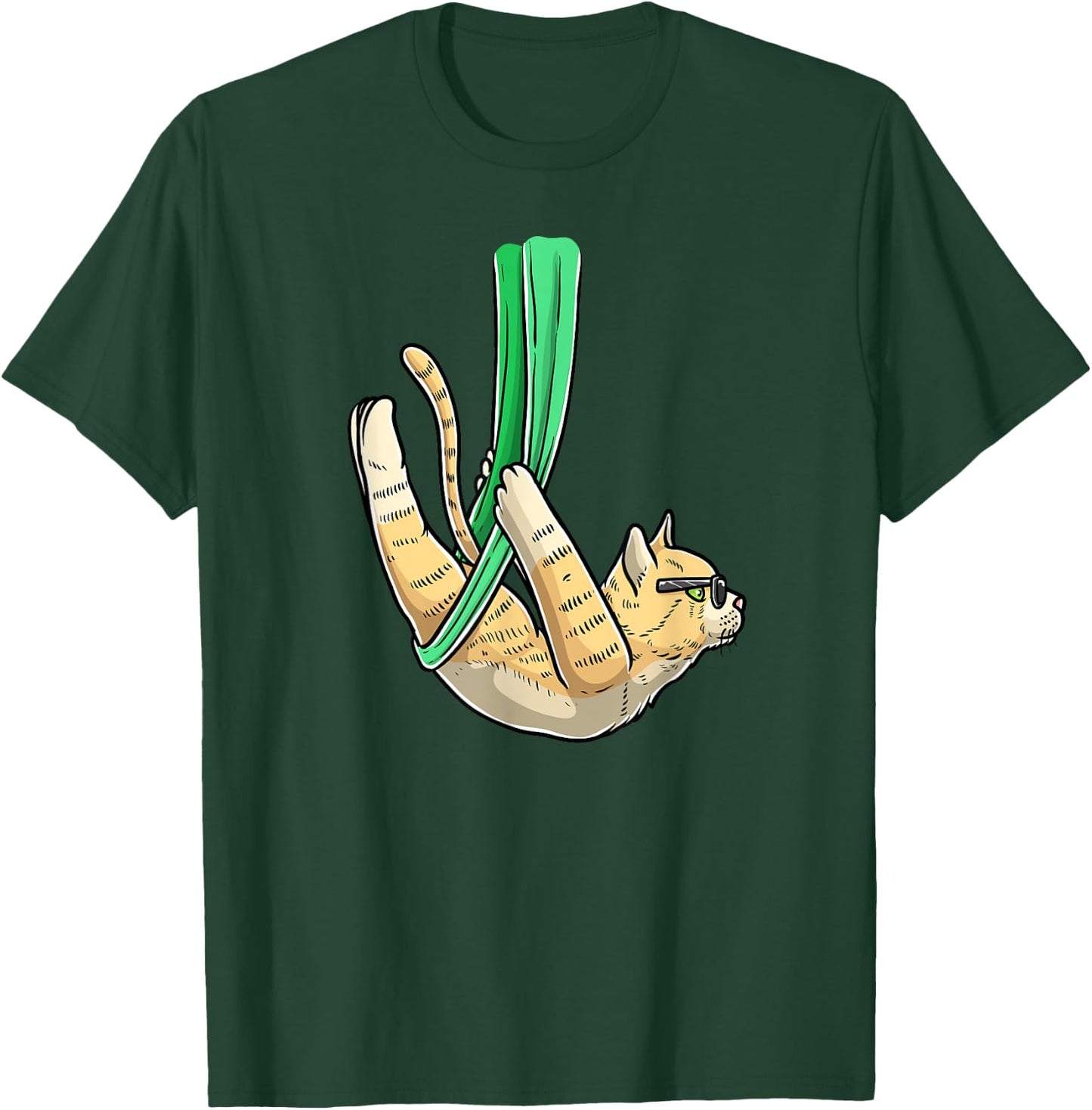 LuvAerialMal Aerial Cat Yoga , Small, Black T-Shirt - T-Shirt | Forest
