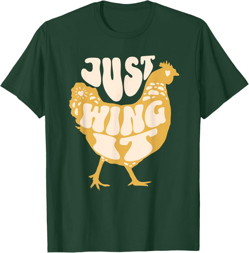 Just Wing It Funny Chicken Retro