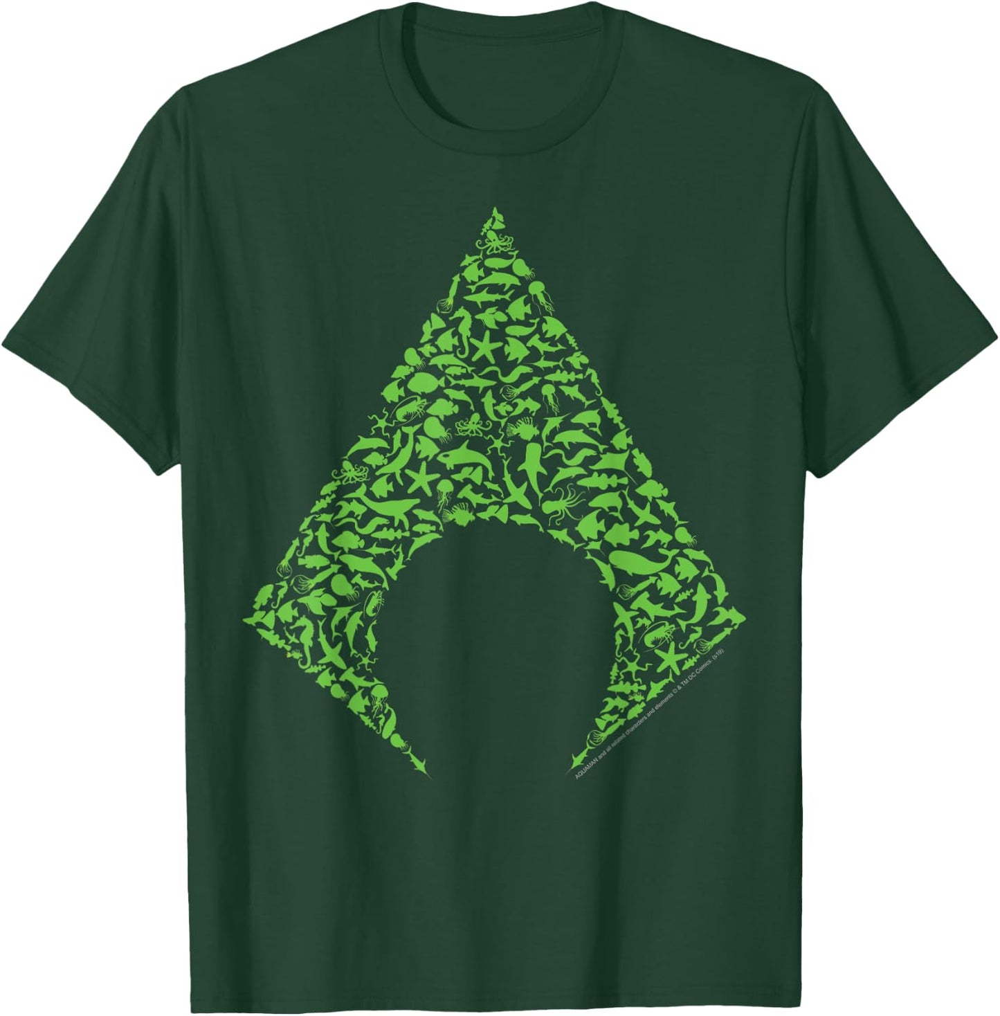 DC Comics Aquaman Fish & Sharks Arrow T-Shirt - T-Shirt | Forest