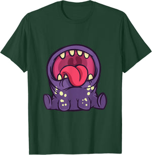 Funny cute purple monster with open mouth and T-Shirt - T-Shirt | Forest