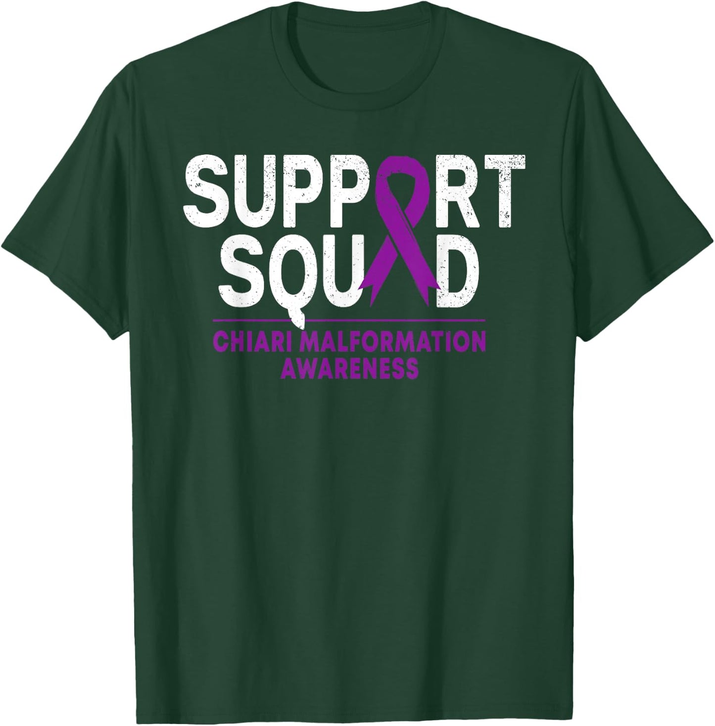 Support Squad Chiari Malformation Awareness Purple Ribbon T-Shirt - T-Shirt | Forest
