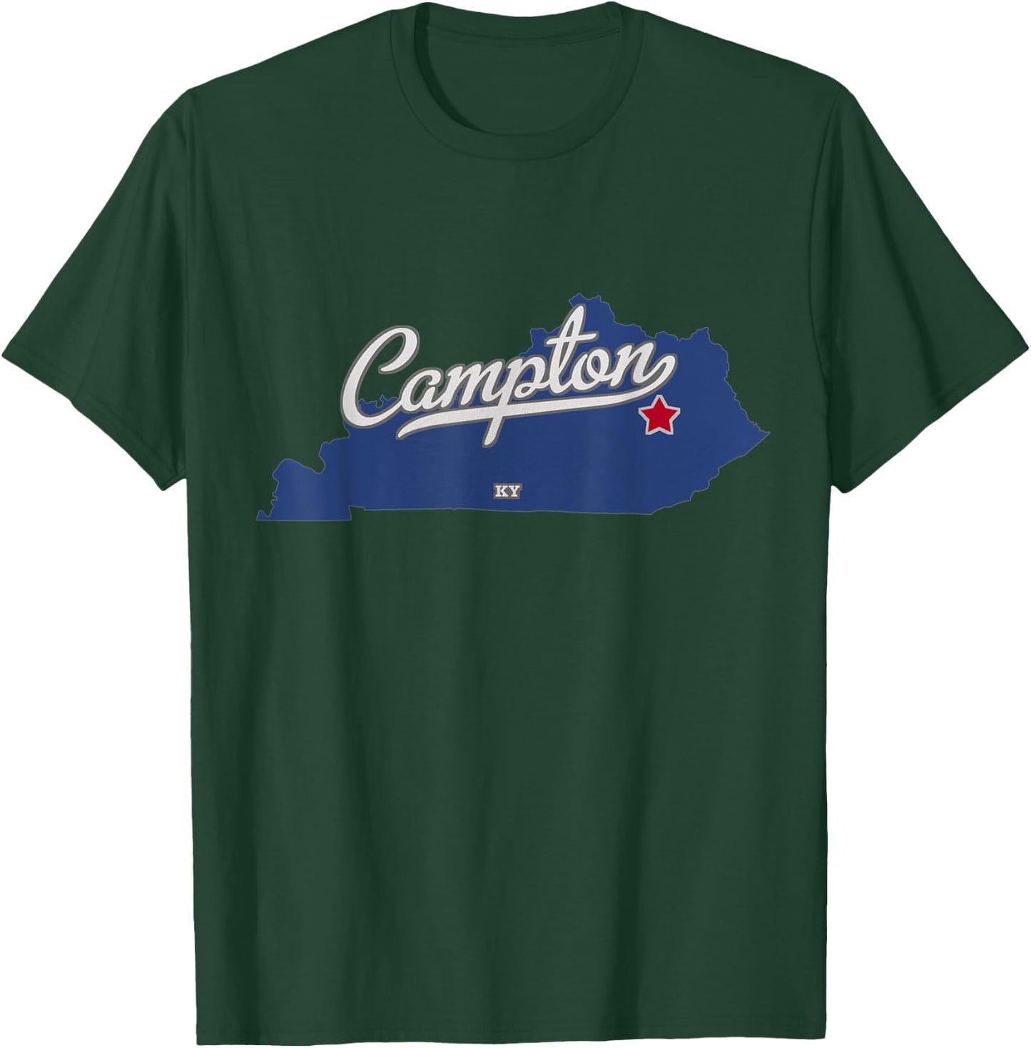 Campton Kentucky KY Map T-Shirt - T-Shirt | Forest