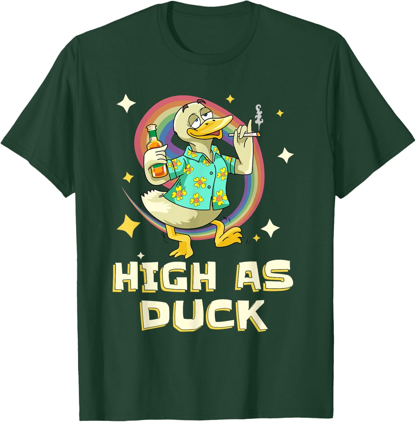Grass Duck Weekend Cannabis Stiffer THC Joint Beer Weed T-Shirt - T-Shirt | Forest