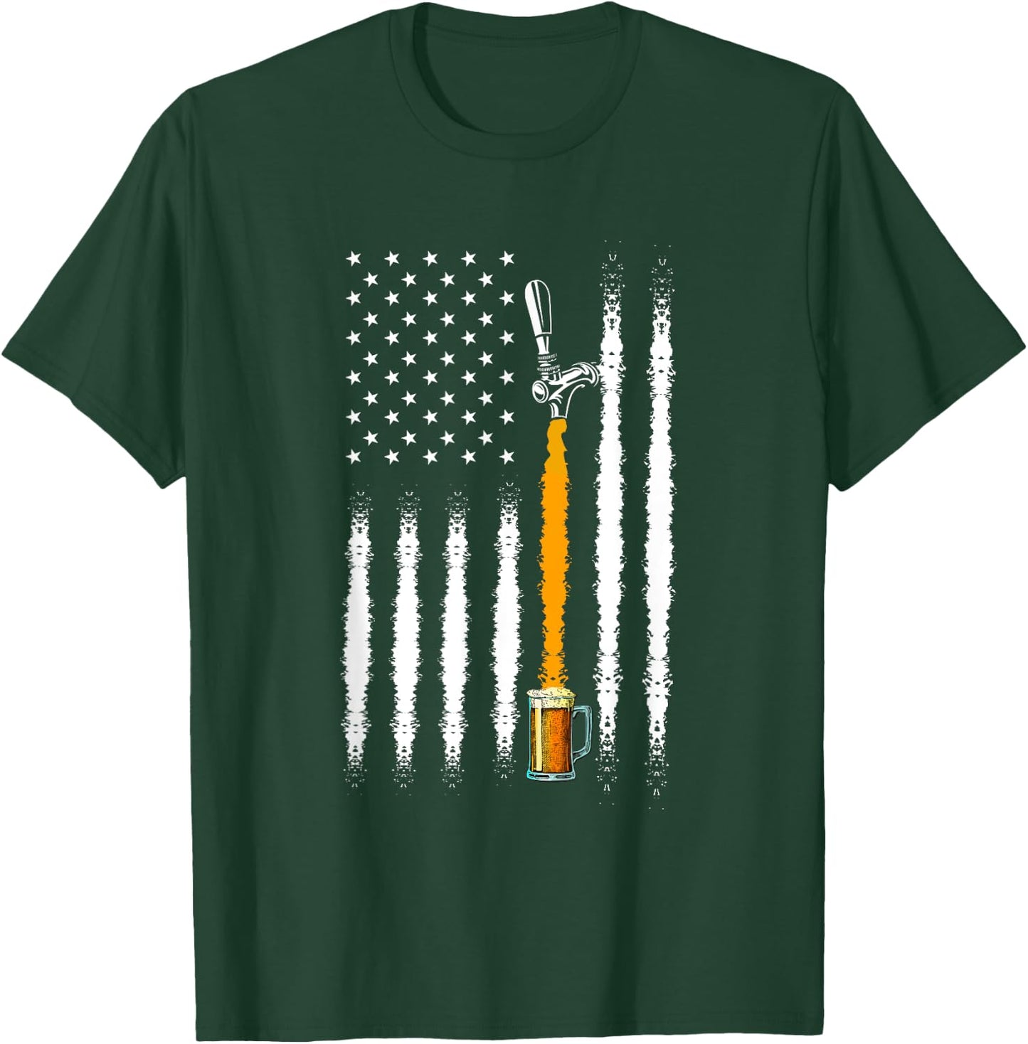 Patriotic US Flag American Brewery Craft Beer T-Shirt - T-Shirt | Forest