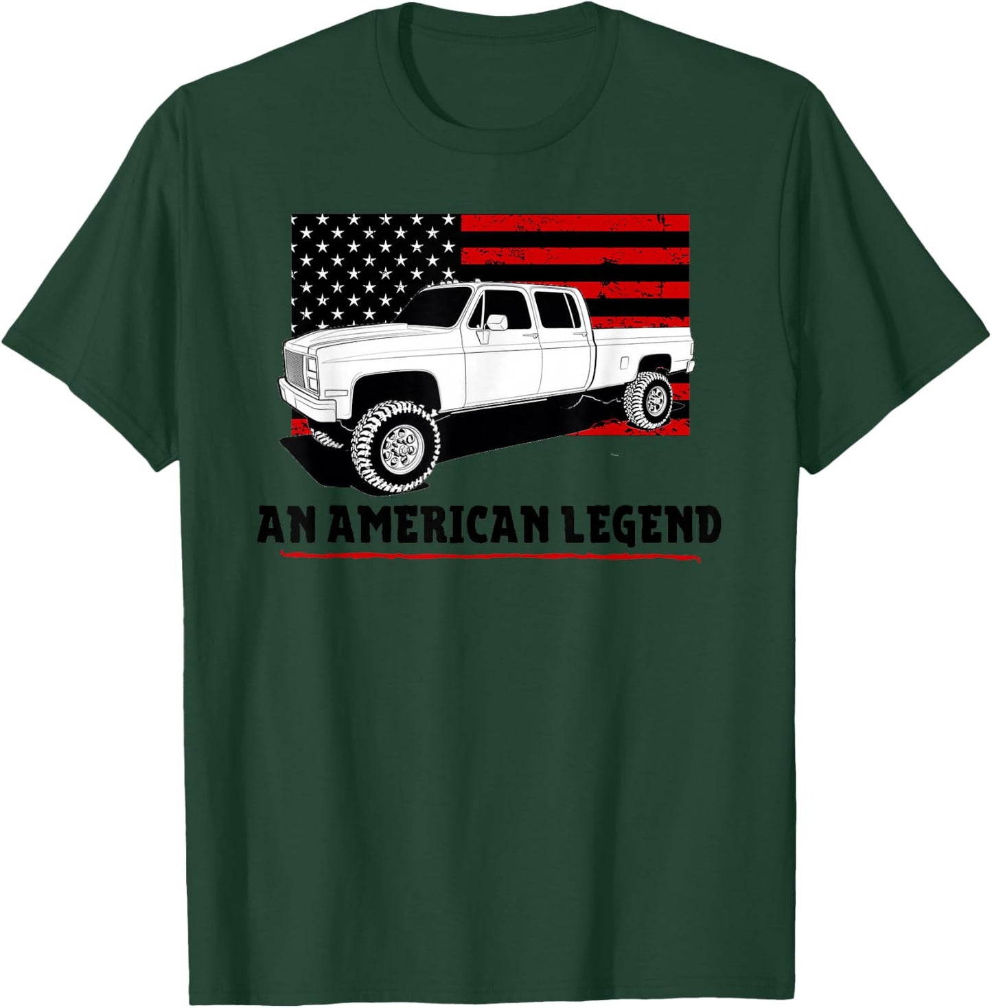 Lifted Square Body Truck American Muscle Shirt 4x4 T-Shirt - T-Shirt | Forest