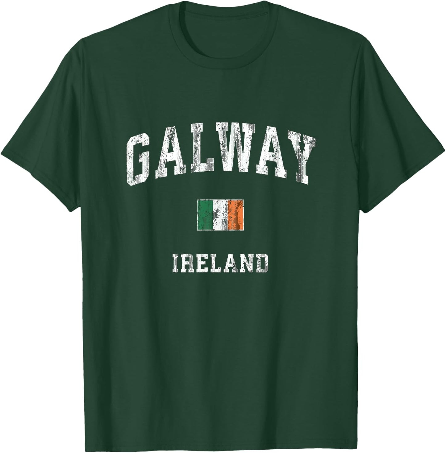 Galway Ireland Vintage Athletic Sports Design T-Shirt - T-Shirt | Forest