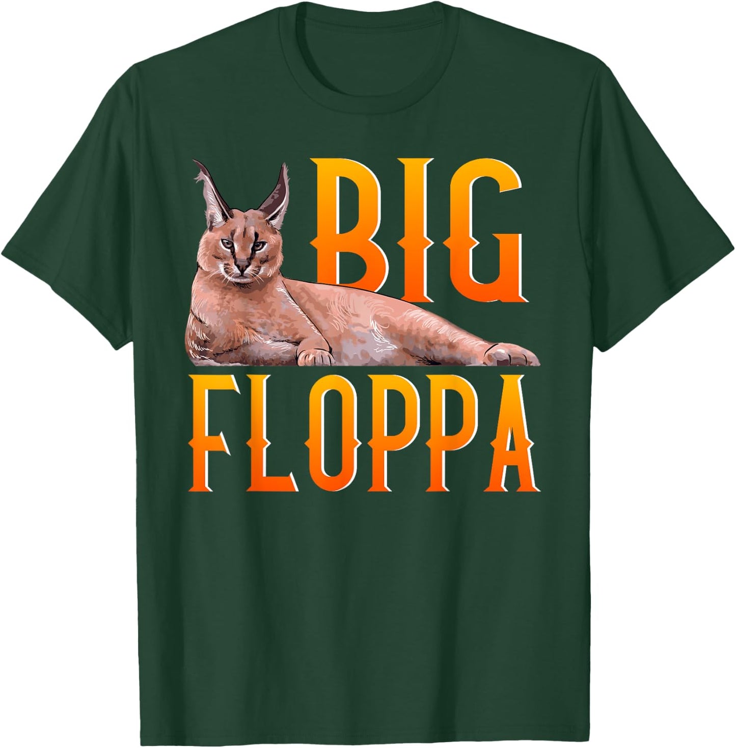 Big Floppa Meme Cute Caracal Cat T-Shirt - T-Shirt | Forest